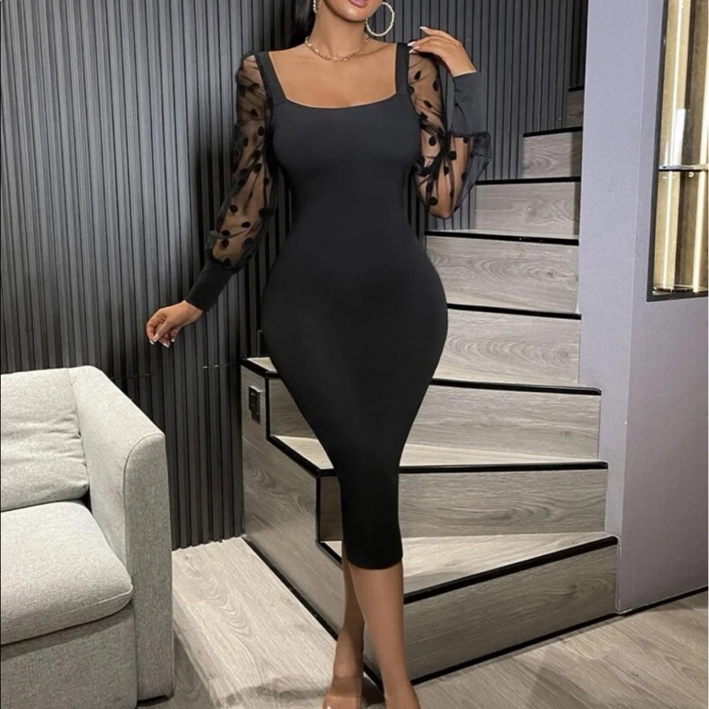 Palka dot bodycon sexy dress
